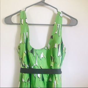 Michael Kors Belted Green Brown White Dress 8